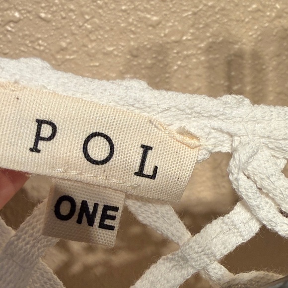 POL BOHO crochet white vest with fringe one size small medium large nwot - Picture 2 of 6